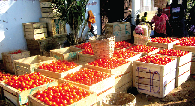 Tomatoes on the Ghanaian Market